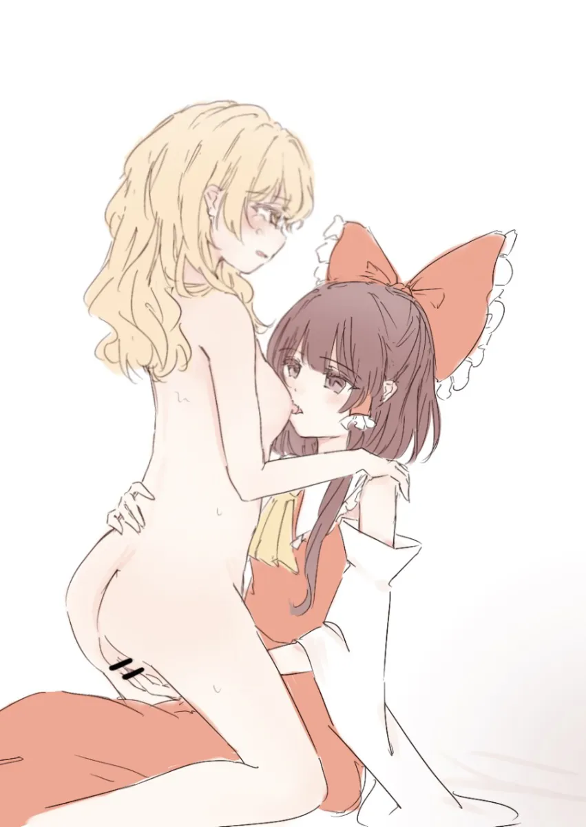 Hakurei Reimu, Kirisame Marisa by Rescc (089)