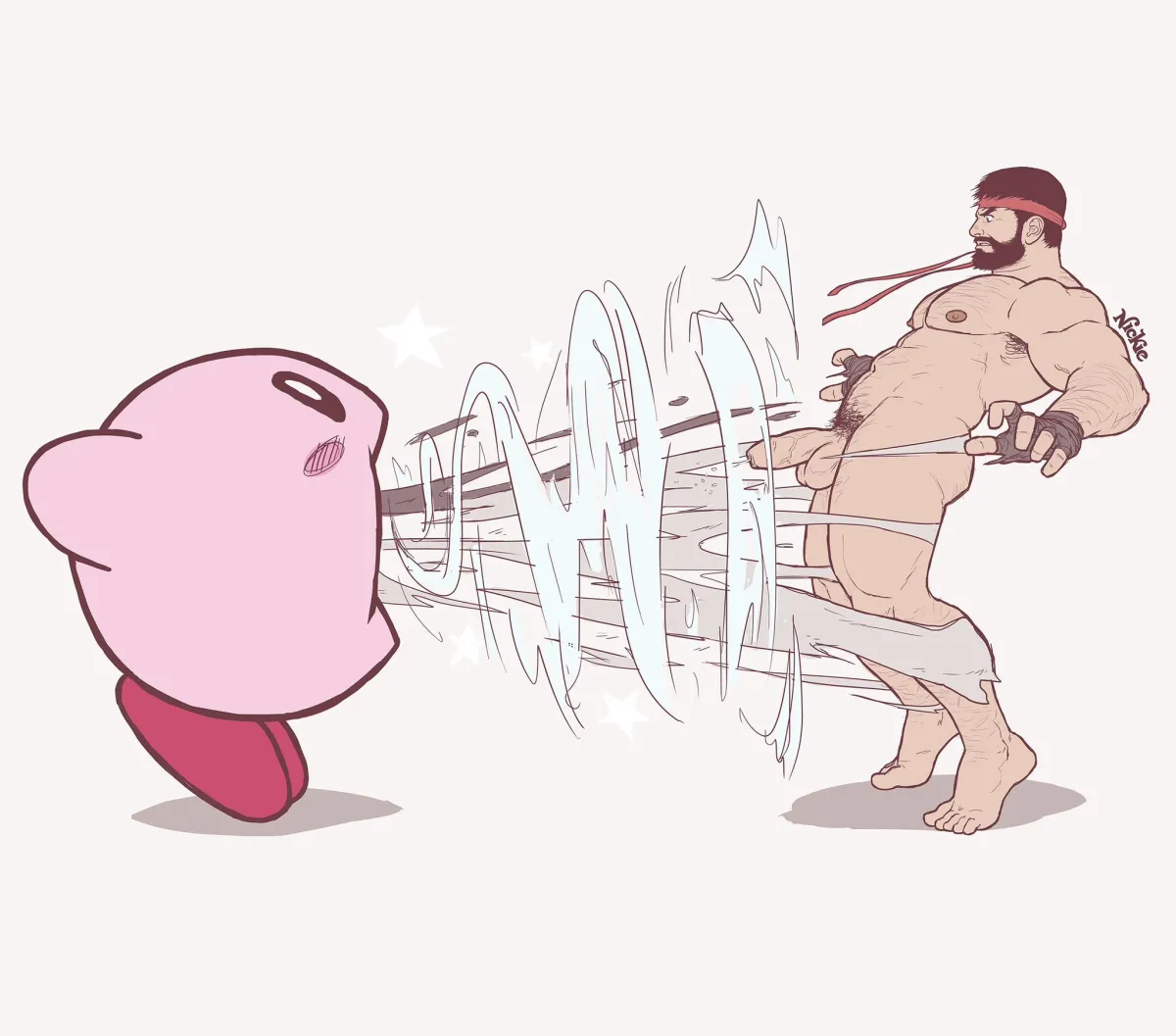 Kirby, Ryu (Street Fighter) by Nickiecharles