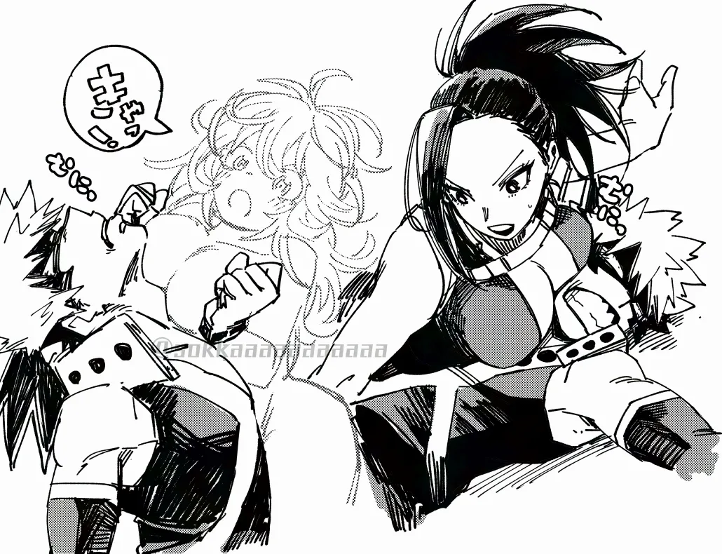 Bakugou Katsuki, Yaoyorozu Momo by Dkyoudai