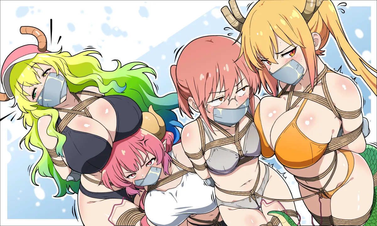 Tohru (Maidragon), Lucoa (Maidragon) by Tiedtiki