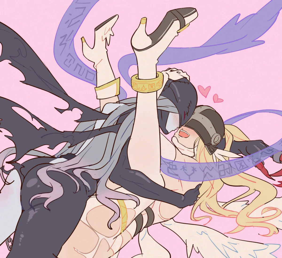 Angewomon, Ladydevimon by Futa Yuri Ryona