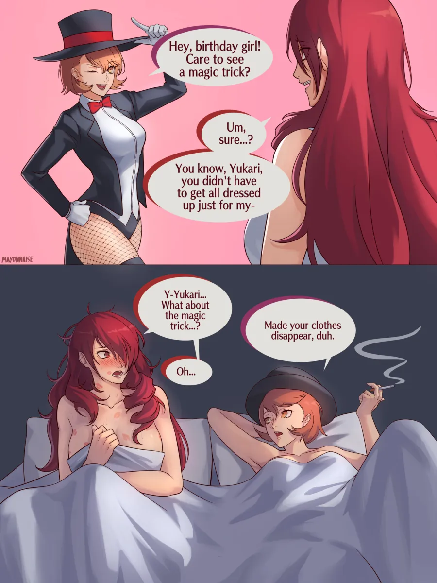 Takeba Yukari, Kirijou Mitsuru by Mayonnaisenais3