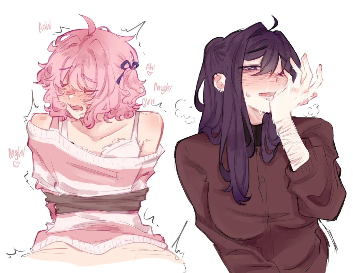 Natsuki (Doki Doki Literature Club), Yuri (Doki Doki Literature Club) by Pockiseisont