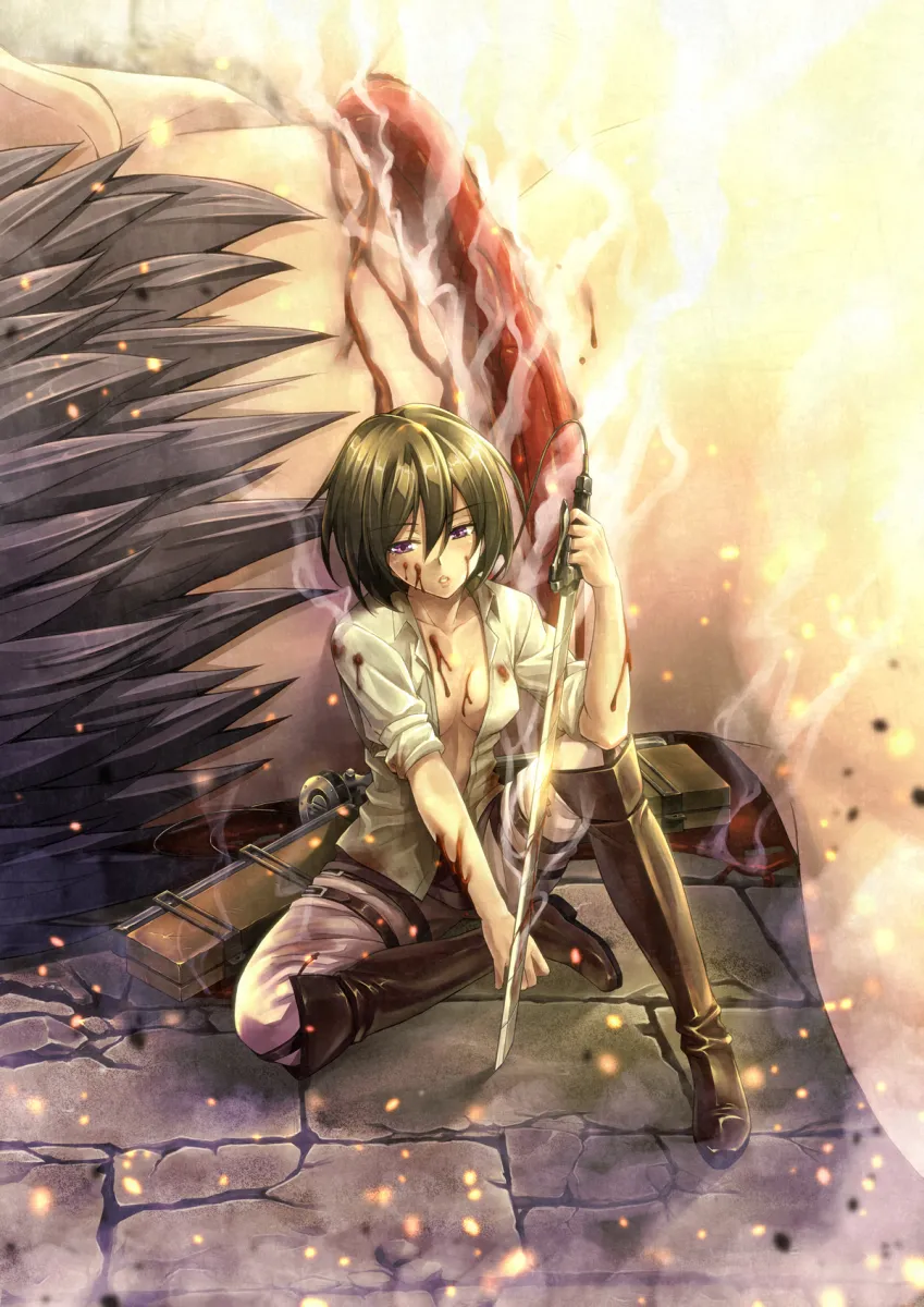 Mikasa Ackerman, Titan (Shingeki No Kyojin) by Koyuki (Kotatsu358)