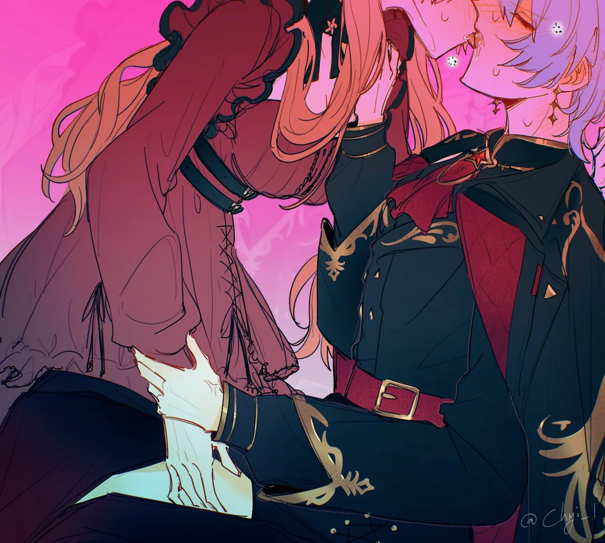 Hoshimachi Suisei, Sakura Miko by Chyi 1