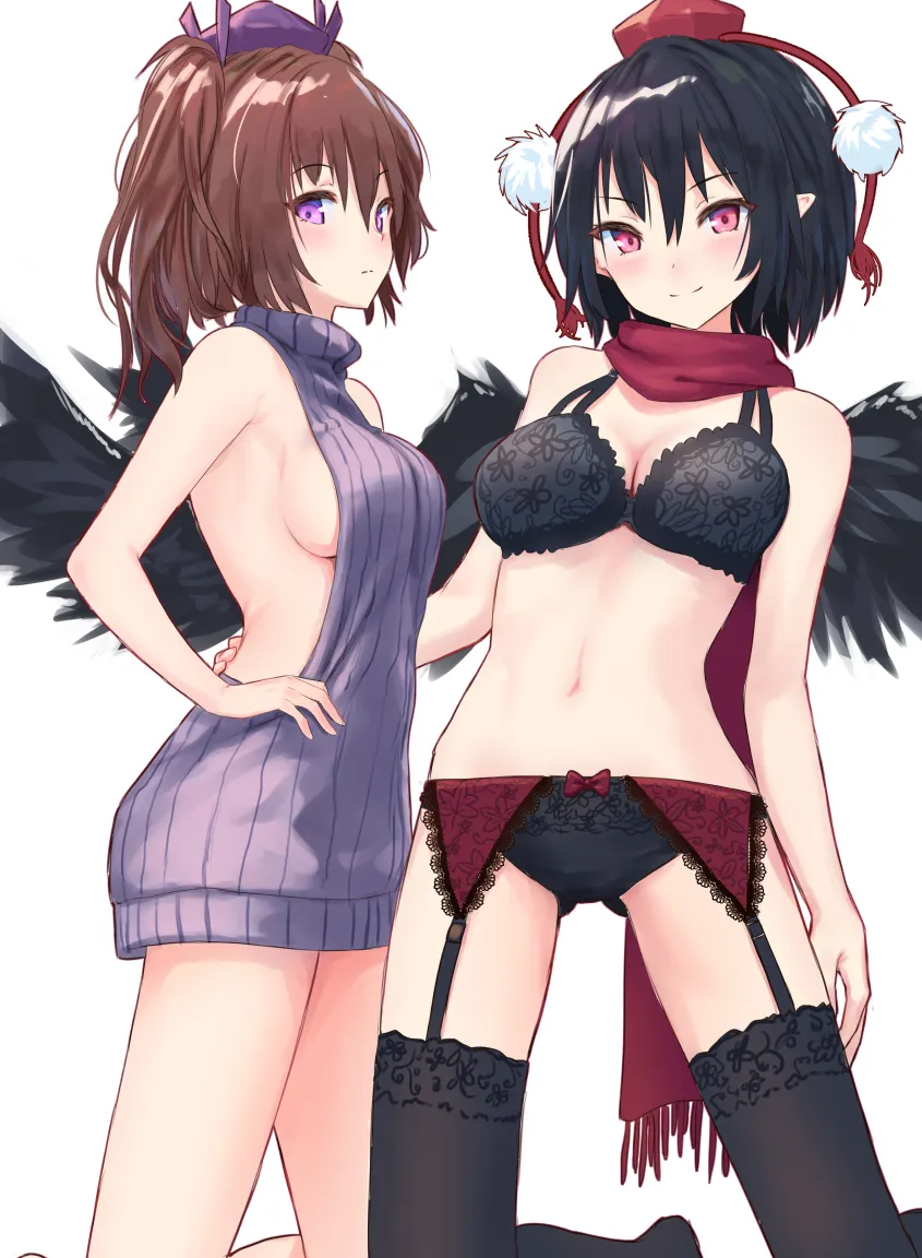 Shameimaru Aya, Himekaidou Hatate by Roke (Taikodon)
