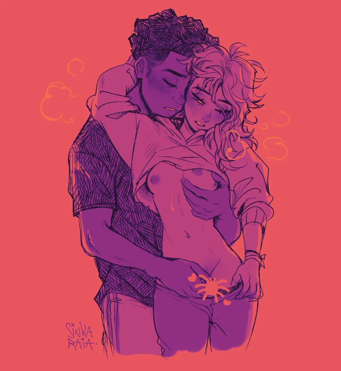 Gwen Stacy, Miles Morales by Sintastein