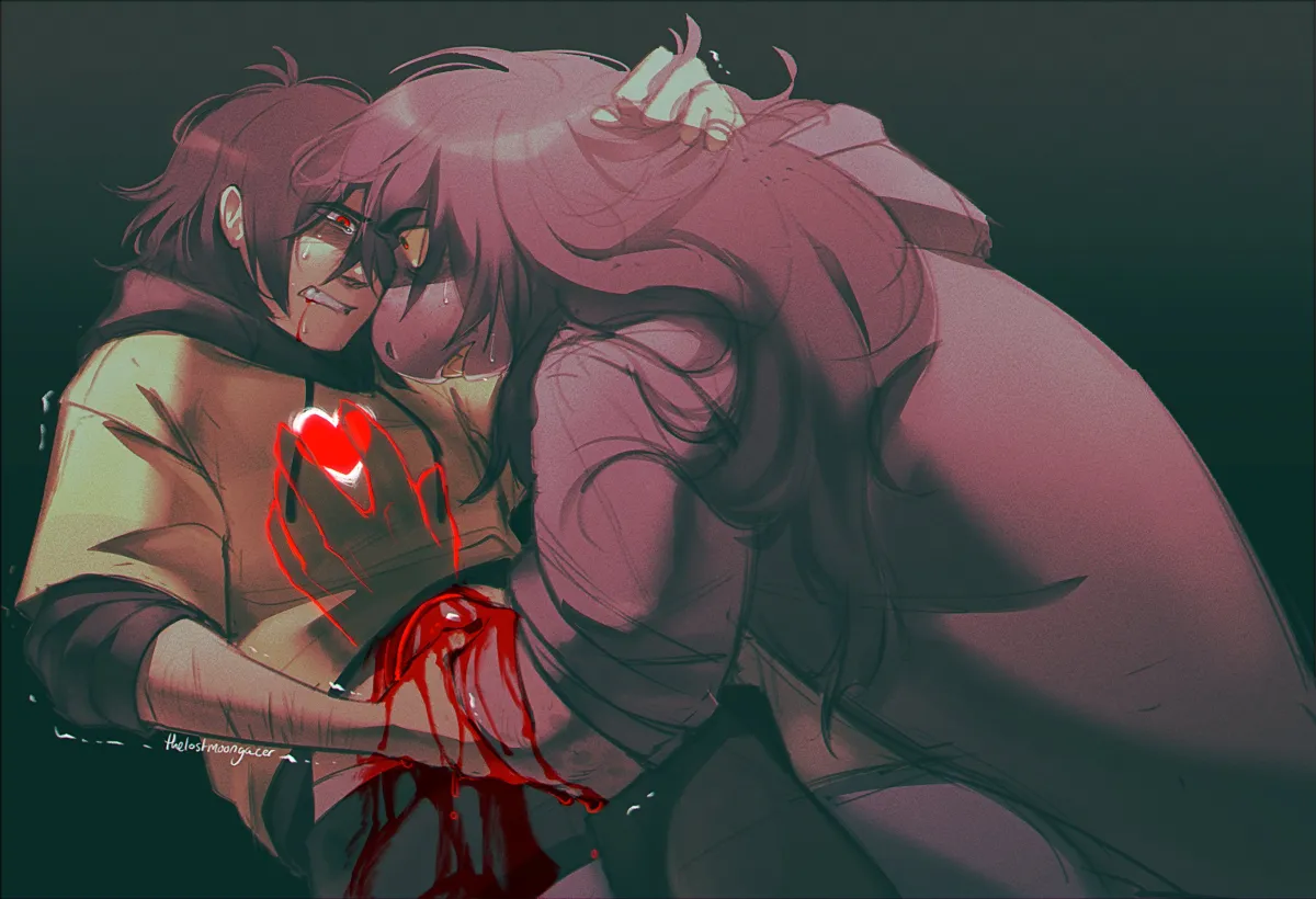 Kris (Deltarune), Susie (Deltarune) by Thelostmoongazer