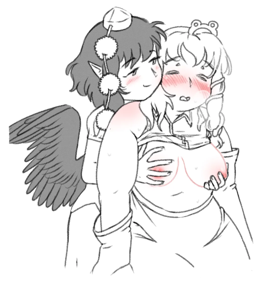 Kochiya Sanae, Shameimaru Aya by Moo-Rkgk