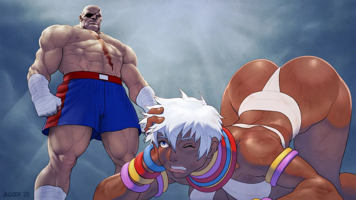 Elena (Street Fighter), Sagat by Jiggeh