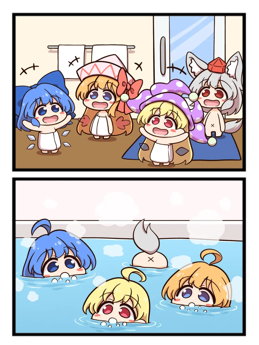 Cirno, Inubashiri Momiji by Shitacemayo