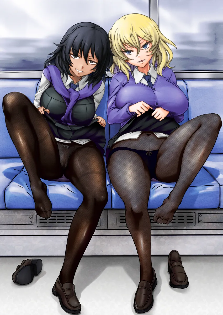 Andou (Girls Und Panzer), Oshida (Girls Und Panzer) by Nabeyu
