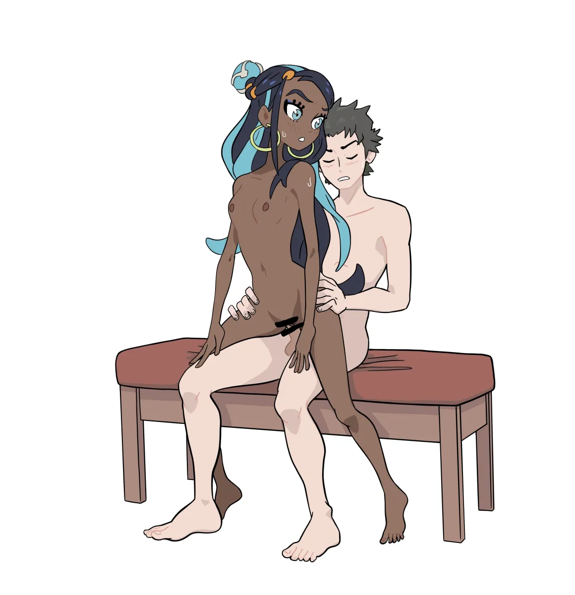 Red (Pokemon), Nessa (Pokemon) by Rikkusedo
