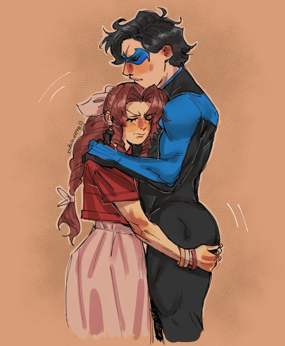 Aerith Gainsborough, Dick Grayson by Strawderryst