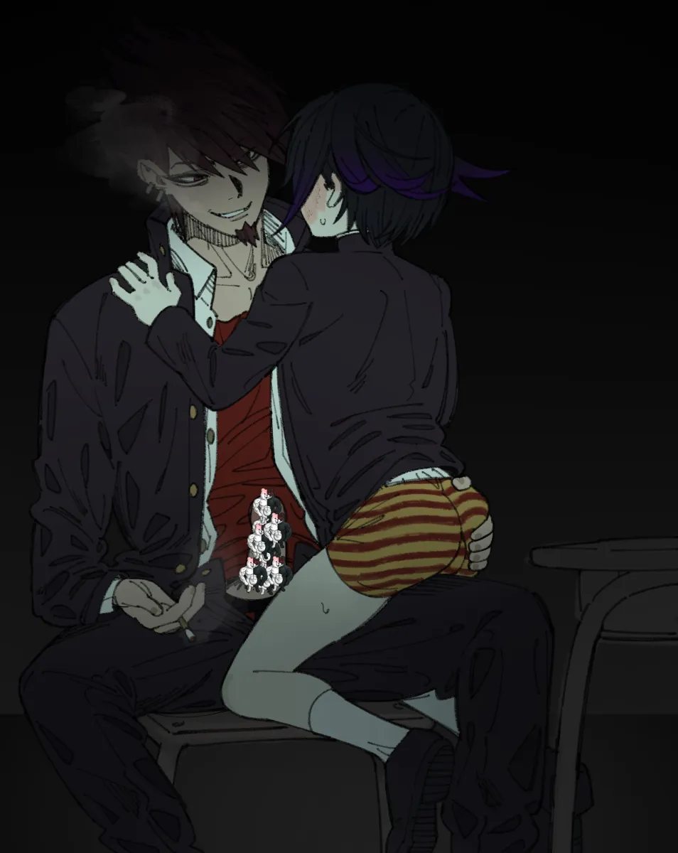 Oma Kokichi, Momota Kaito by Miri (Bossu Osu)
