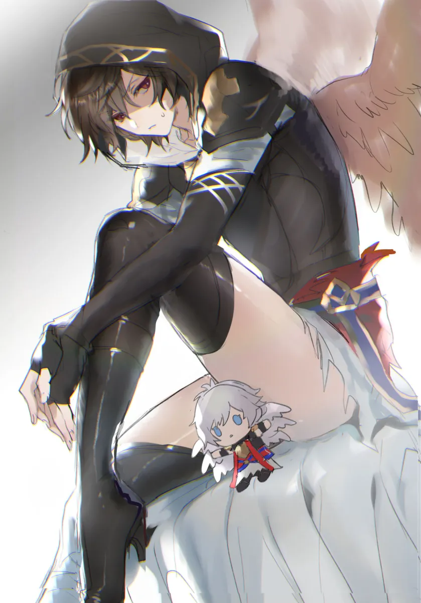 Sandalphon (Granblue Fantasy), Lucifer (Shingeki No Bahamut) by Aimiya (Doushite)