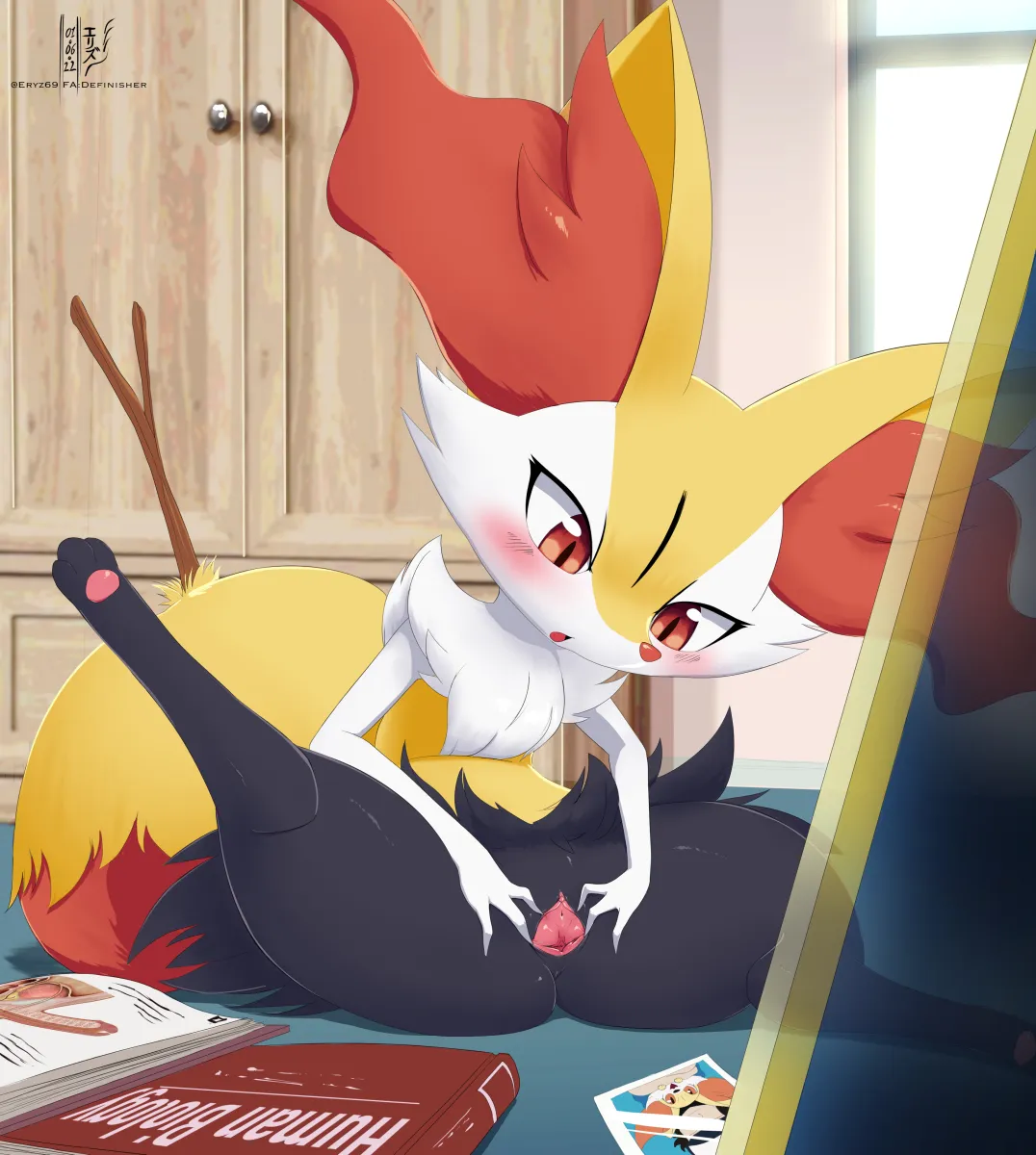 Braixen, Fennekin by Eryz