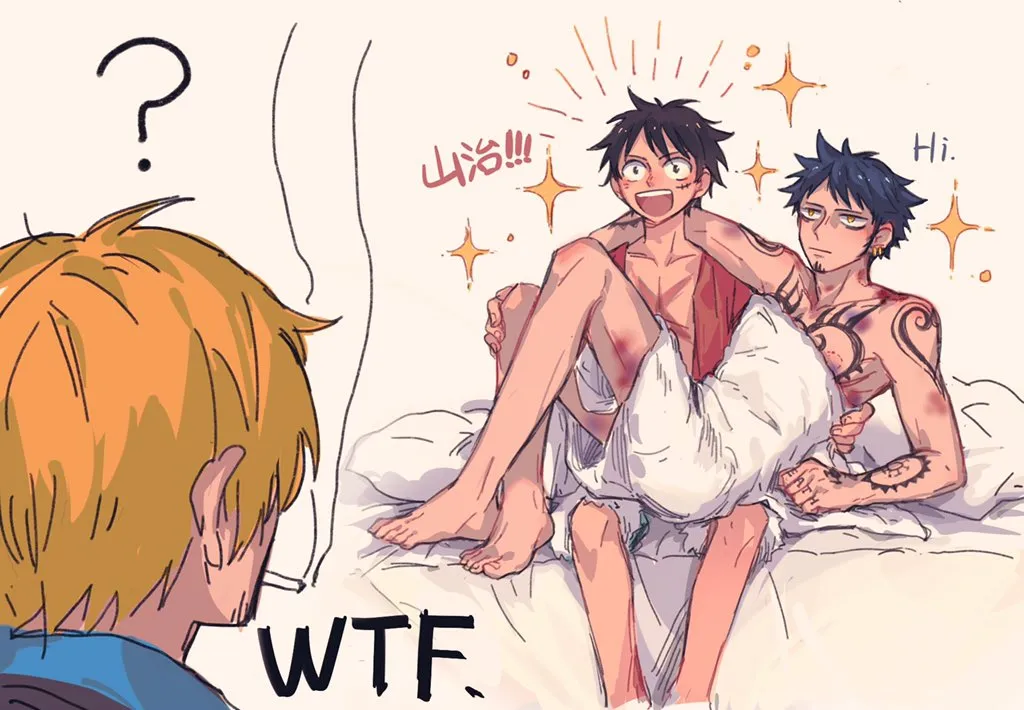 Monkey D. Luffy, Sanji (One Piece) by Demorzel