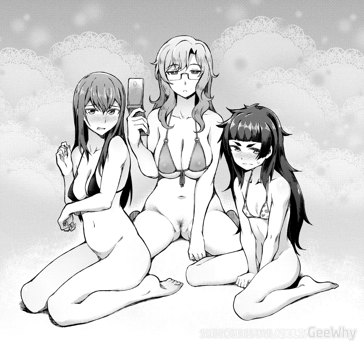 Makise Kurisu, Hiyajou Maho by Geewhy