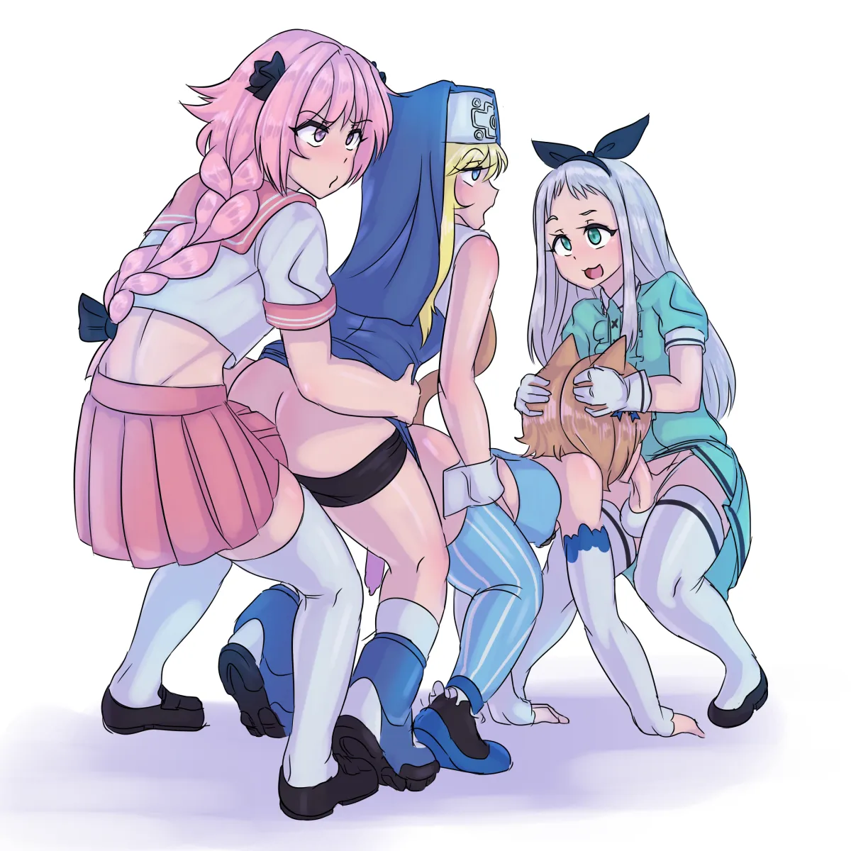 Astolfo (Fate), Bridget (Guilty Gear) by Scuttlefish