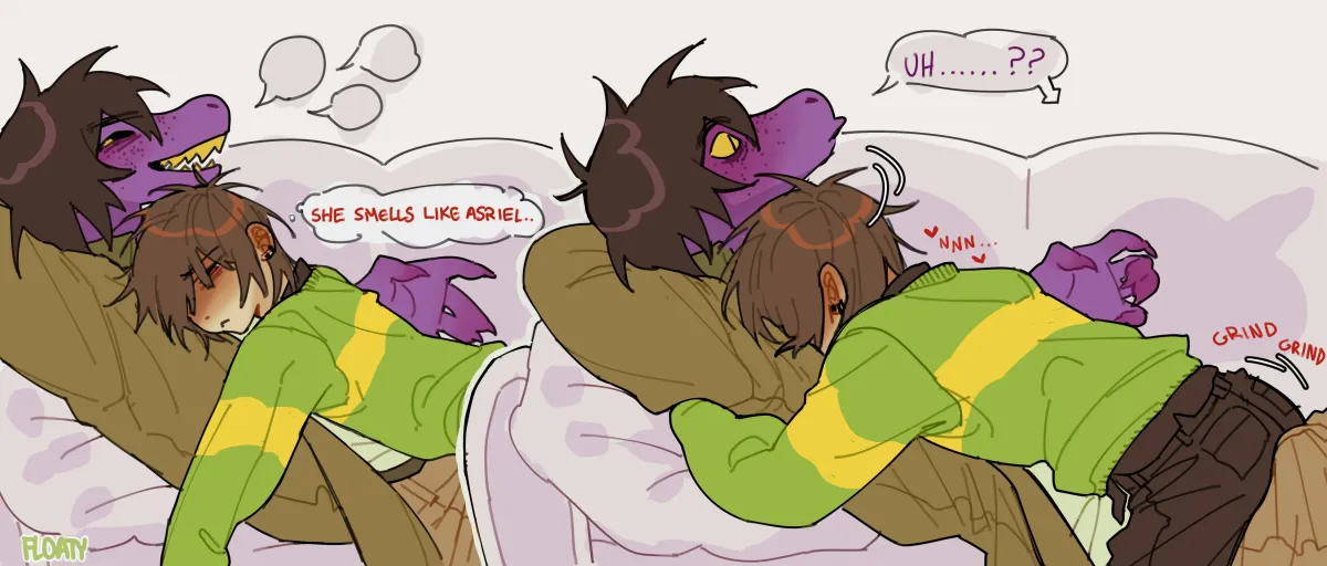Kris (Deltarune), Susie (Deltarune) by Floatyart