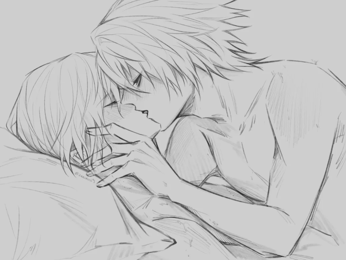 Yagami Light, L (Death Note) by Zanorora