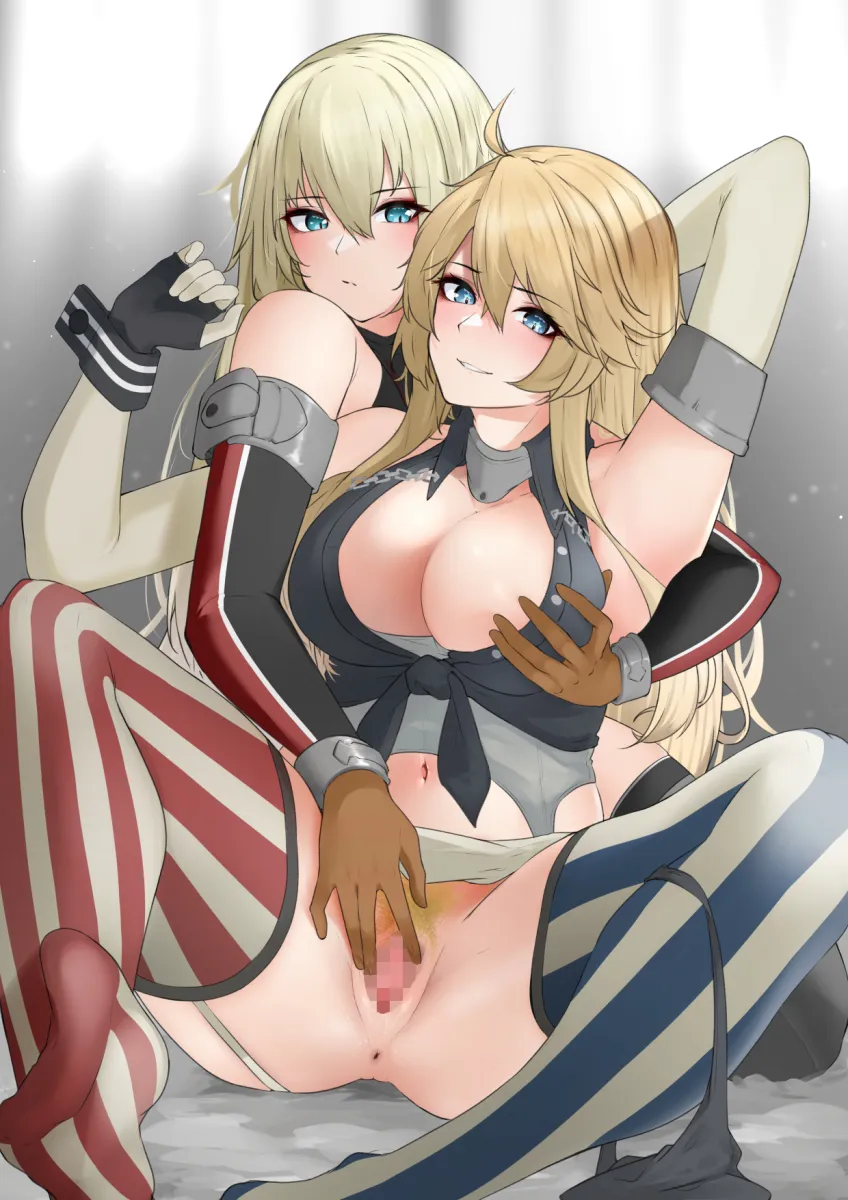 Bismarck (Kancolle), Iowa (Kancolle) by Z (Knkr1025)