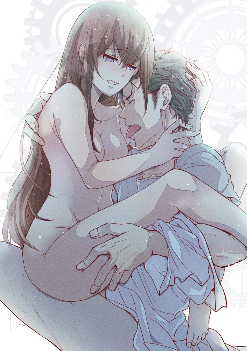 Makise Kurisu, Okabe Rintarou by Motomotosakana