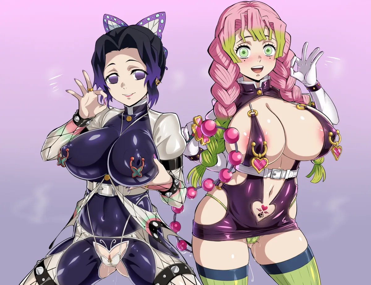 Kochou Shinobu, Kanroji Mitsuri by Gozaru