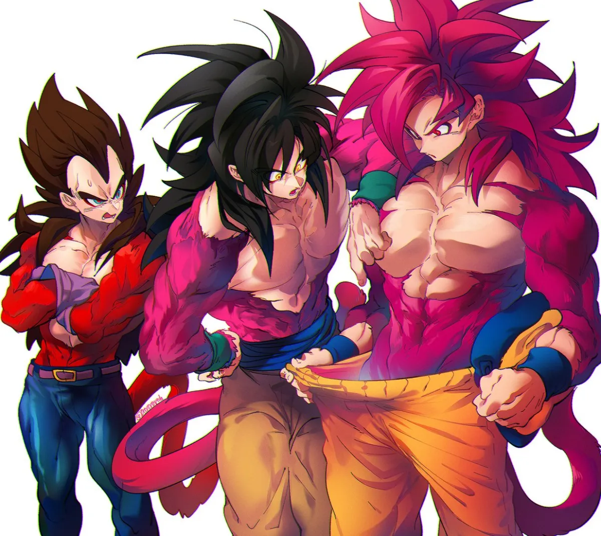 Son Goku, Vegeta by Ommmyoh