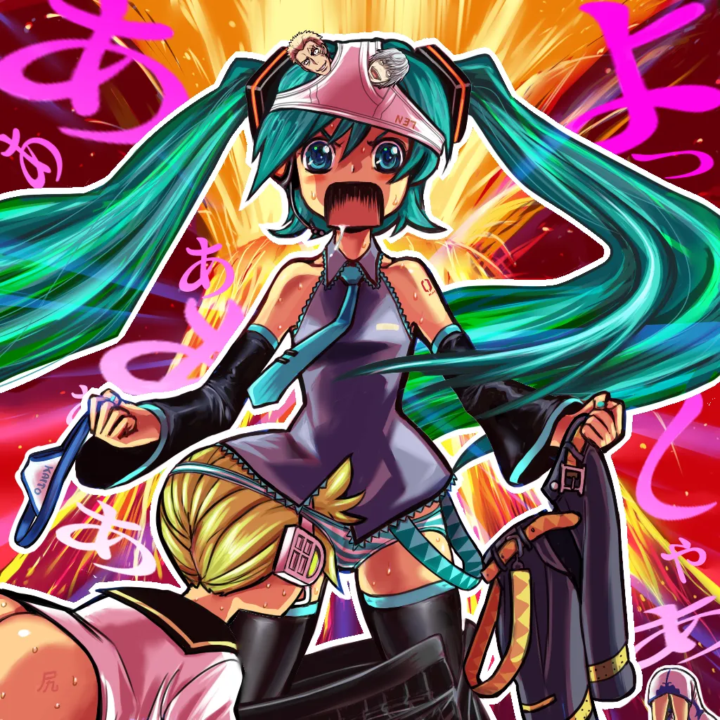 Hatsune Miku, Kagamine Len by Mushi Gyouza