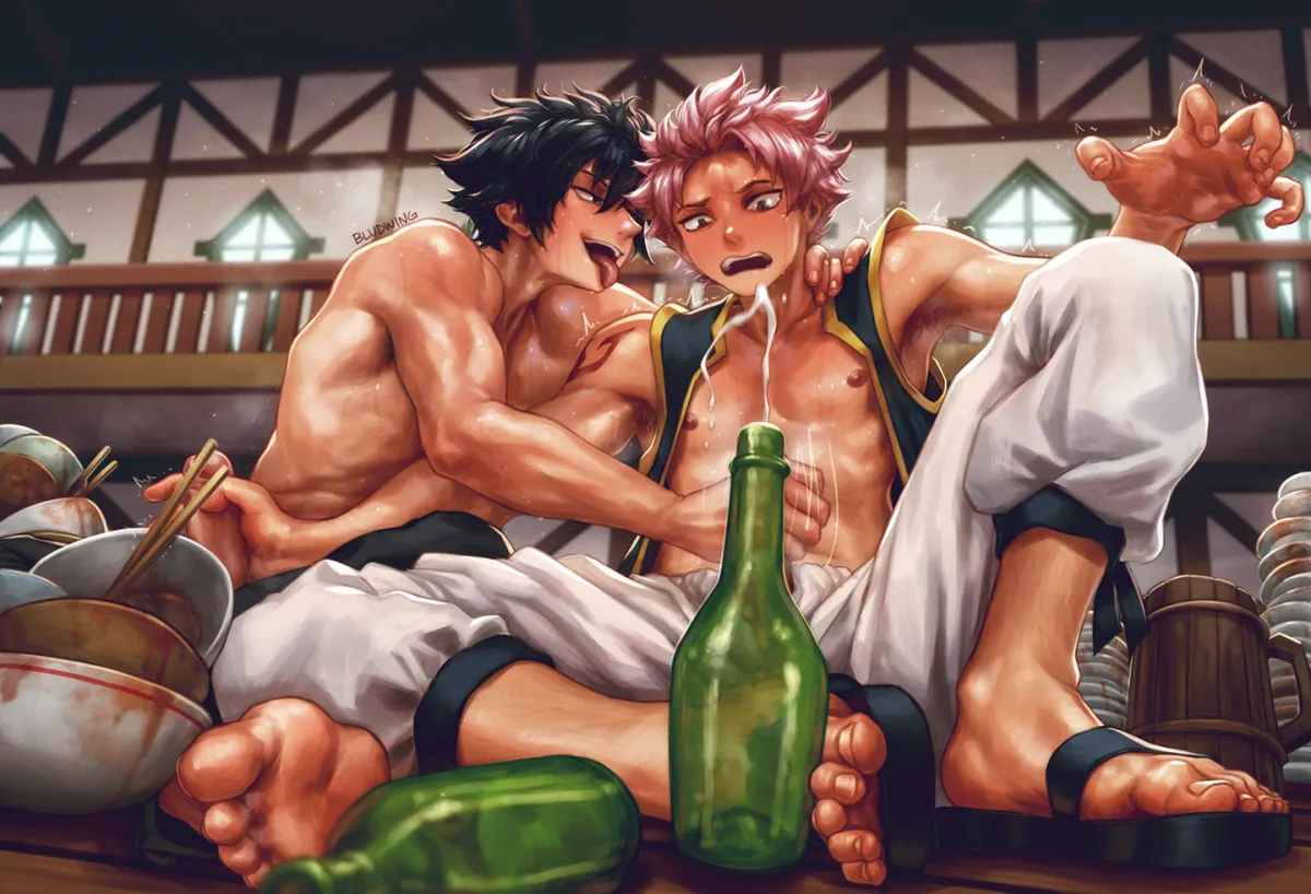 Natsu Dragneel, Gray Fullbuster by Bludwing