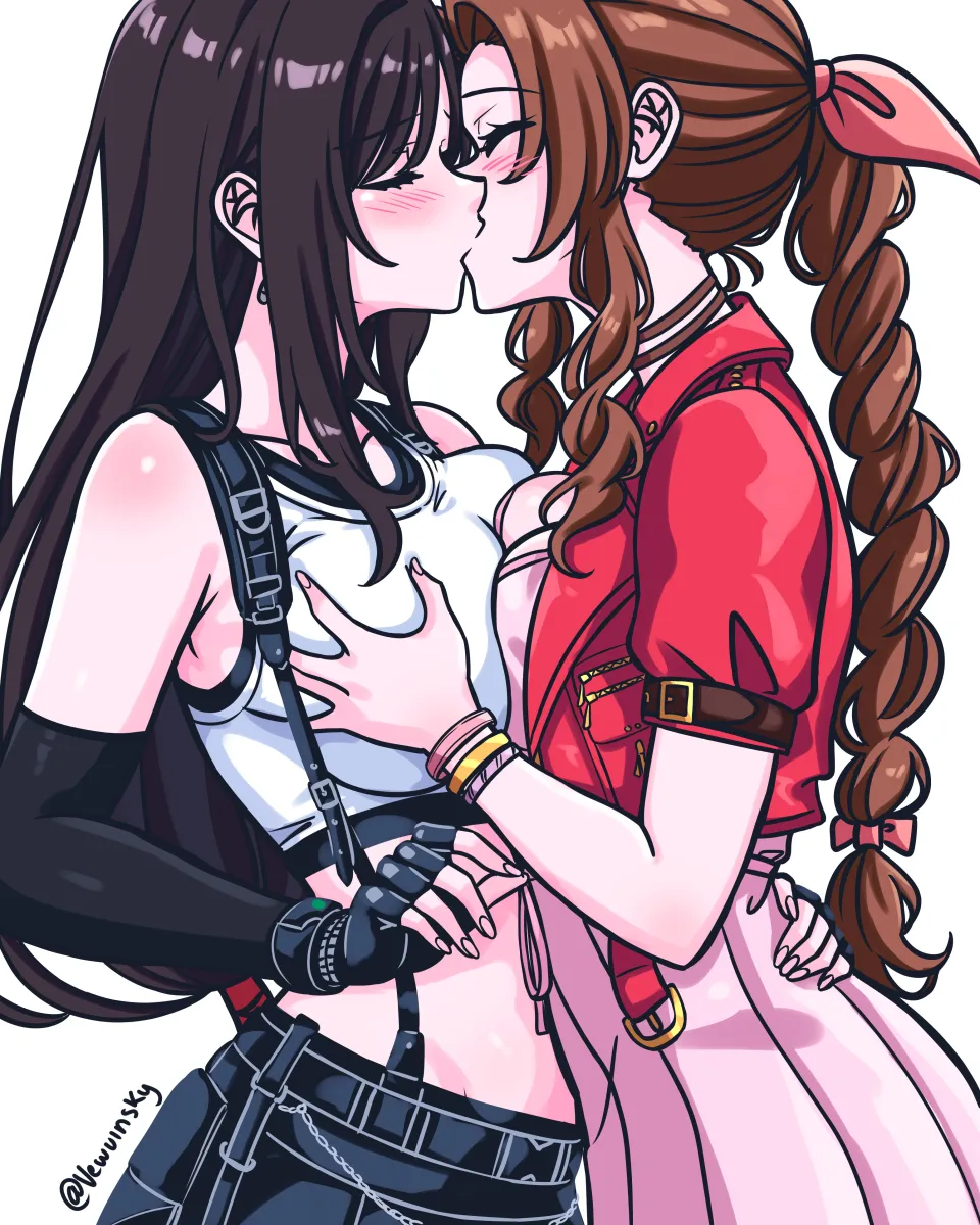Tifa Lockhart, Aerith Gainsborough by Vewuinsky