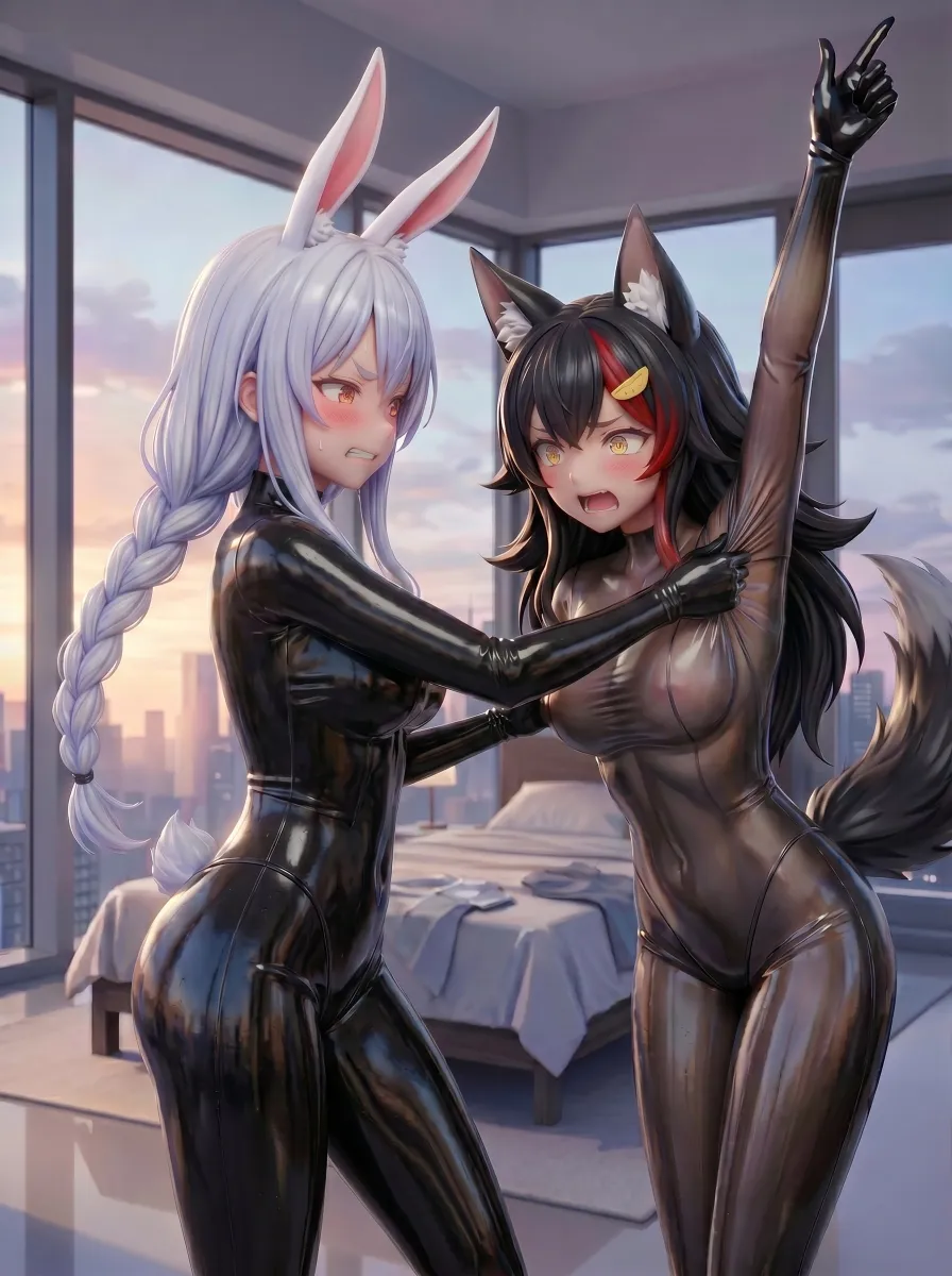 Usada Pekora, Ookami Mio by Latexisekai