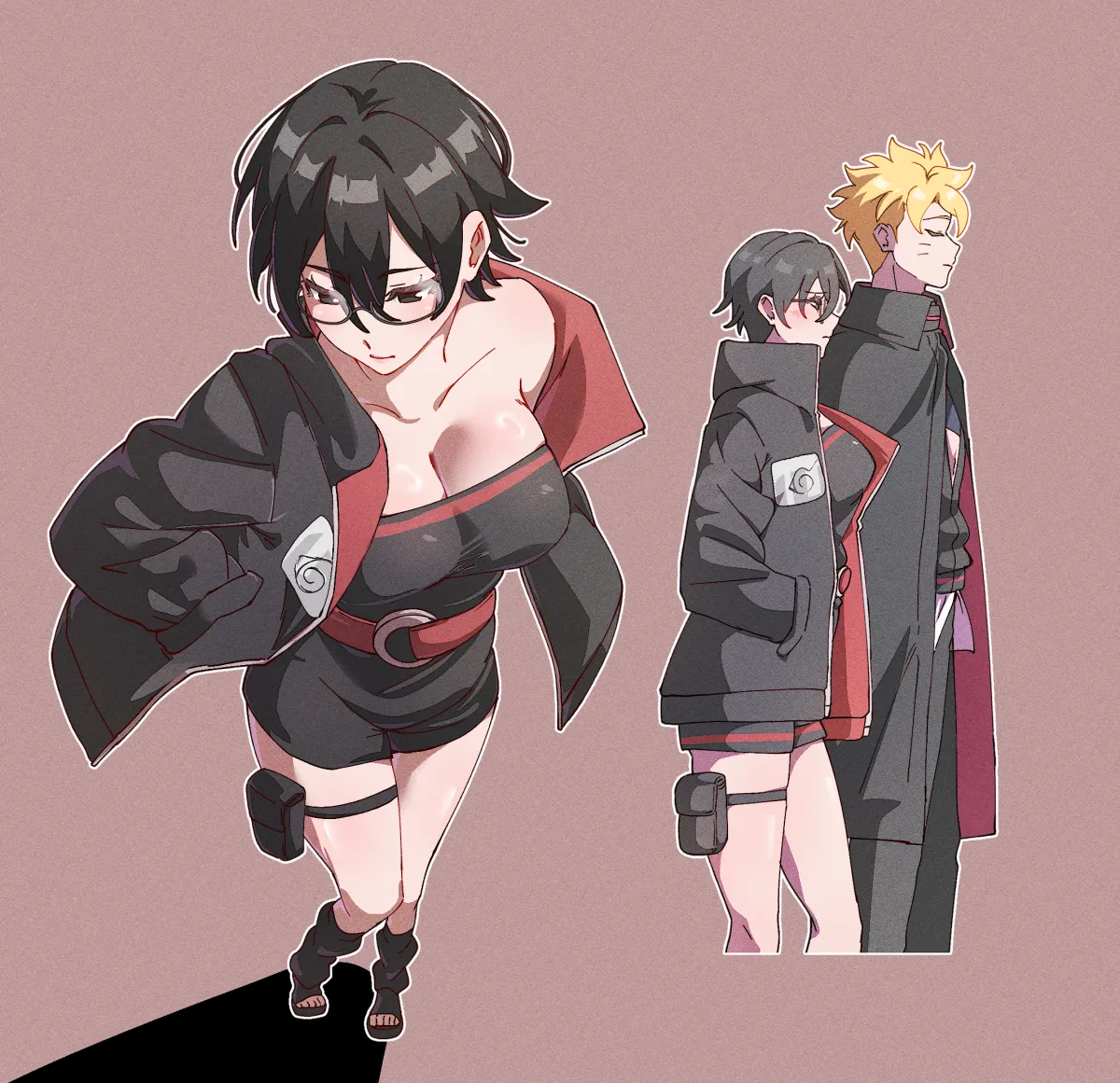Uchiha Sarada, Uzumaki Boruto by Bee N Dream