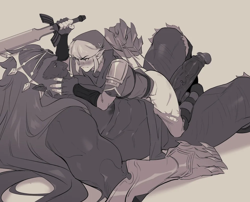 Link, Ganondorf by Kukumomo