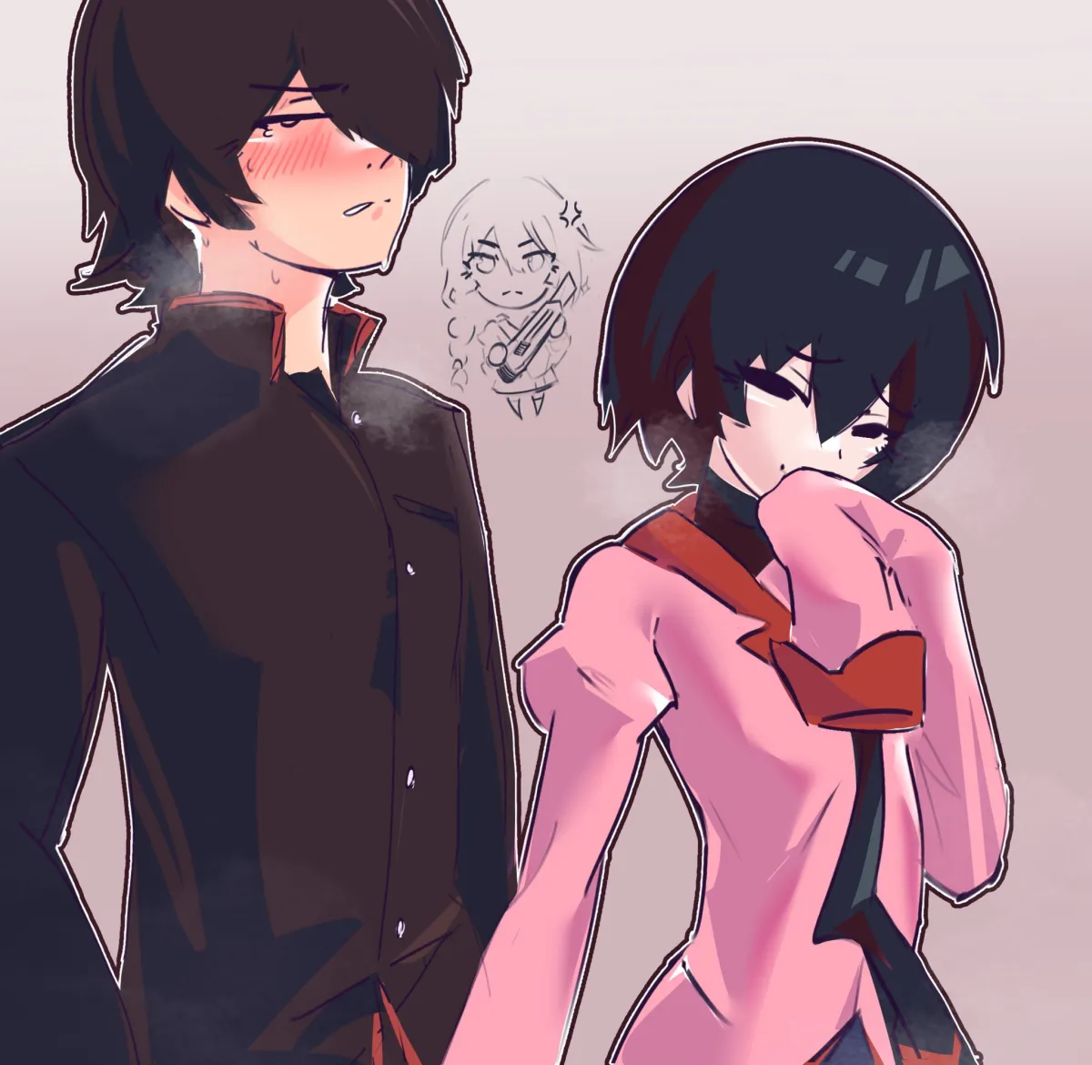 Senjougahara Hitagi, Araragi Koyomi by Azmcch