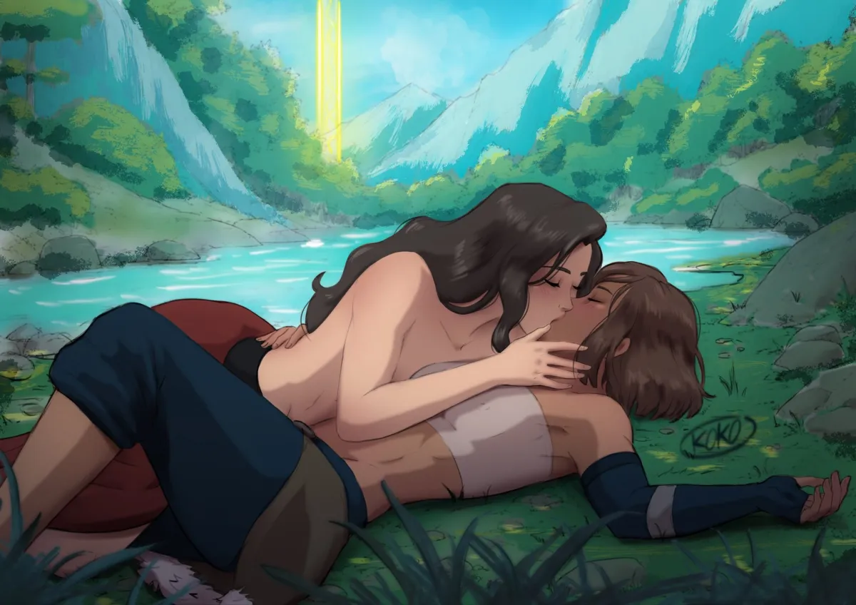 Korra, Asami Sato by Okonomiyaky Art