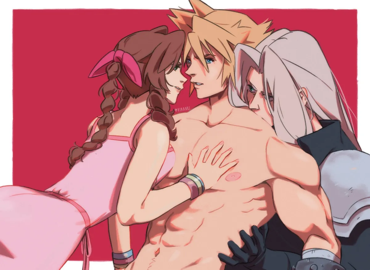 Cloud Strife, Aerith Gainsborough by Emi-Bianchi