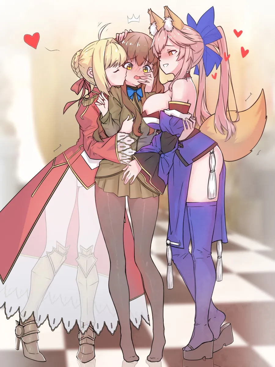 Nero Claudius (Fate), Tamamo No Mae (Fate) by Phi Str