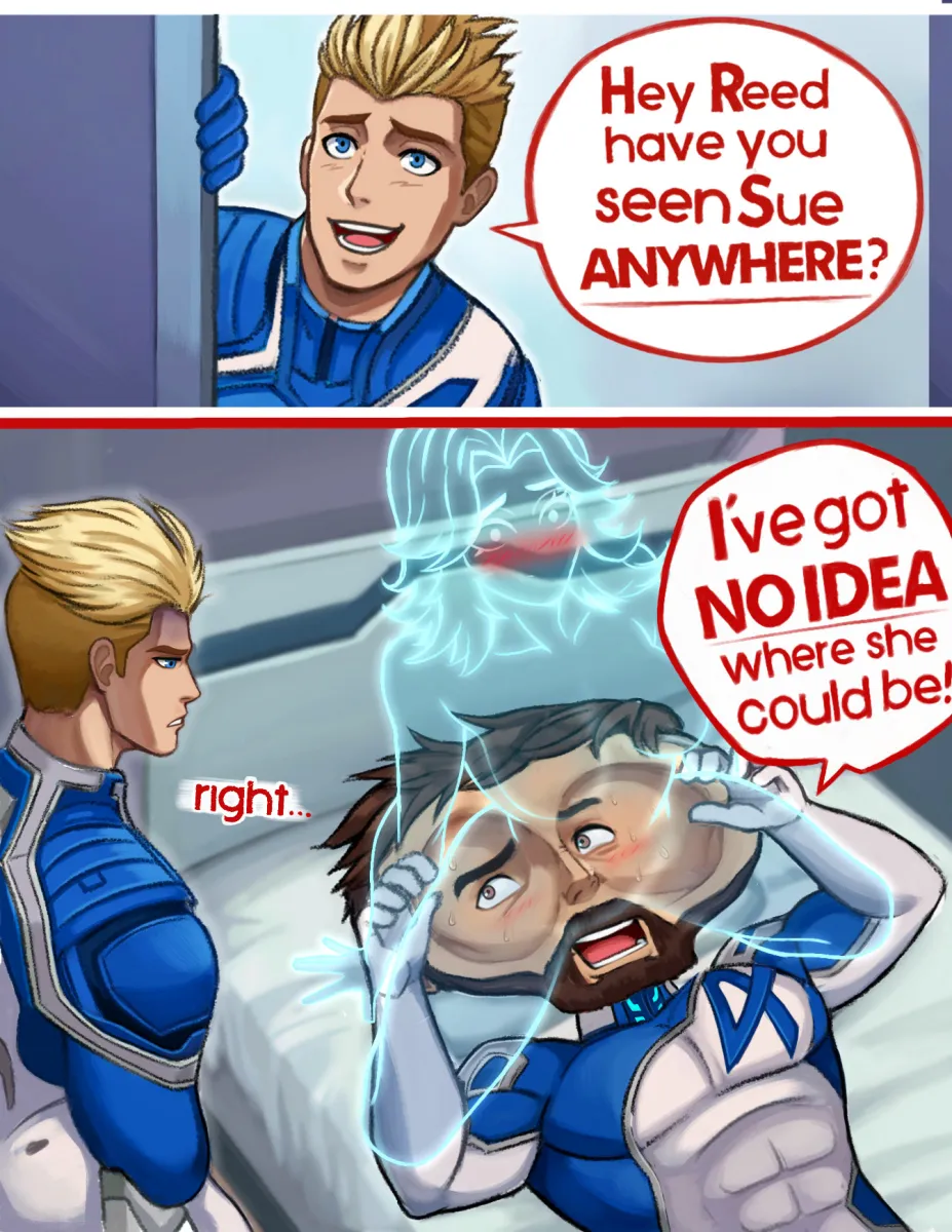 Sue Storm, Reed Richards by Neggoartz