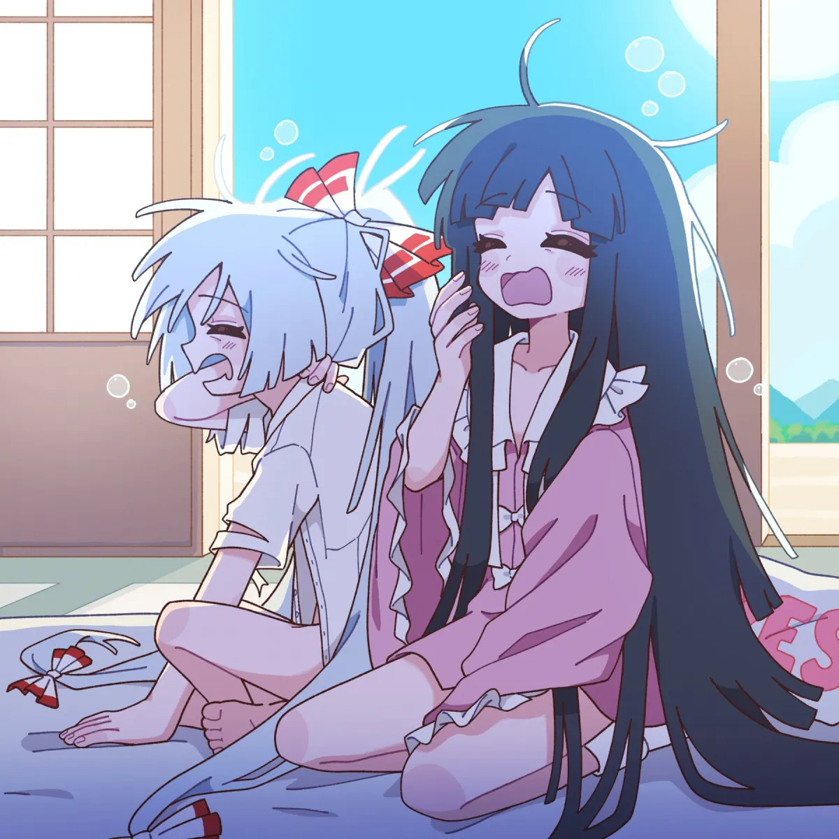 Fujiwara No Mokou, Houraisan Kaguya by Kitnoko