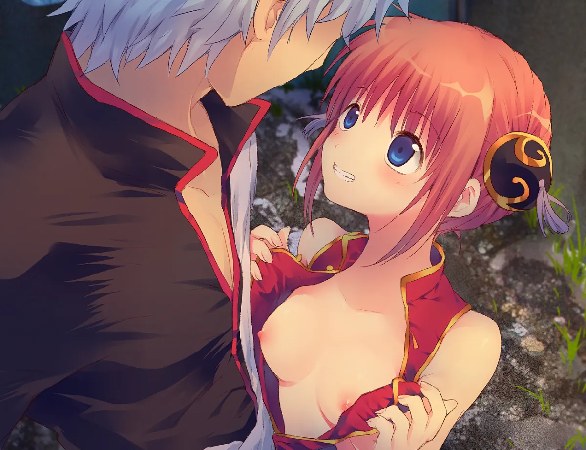 Sakata Gintoki, Kagura (Gintama) by Ginkamiaki
