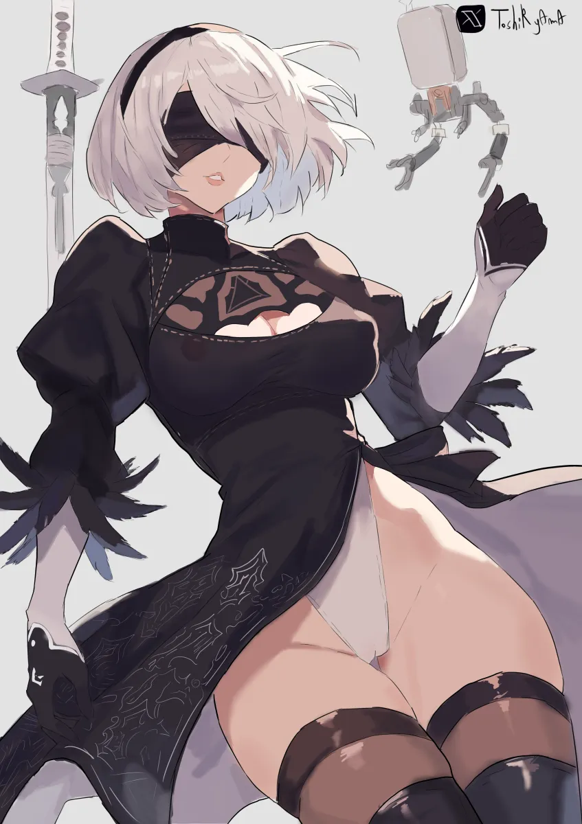 2B (Nier:automata), Pod (Nier:automata) by Toshiryama