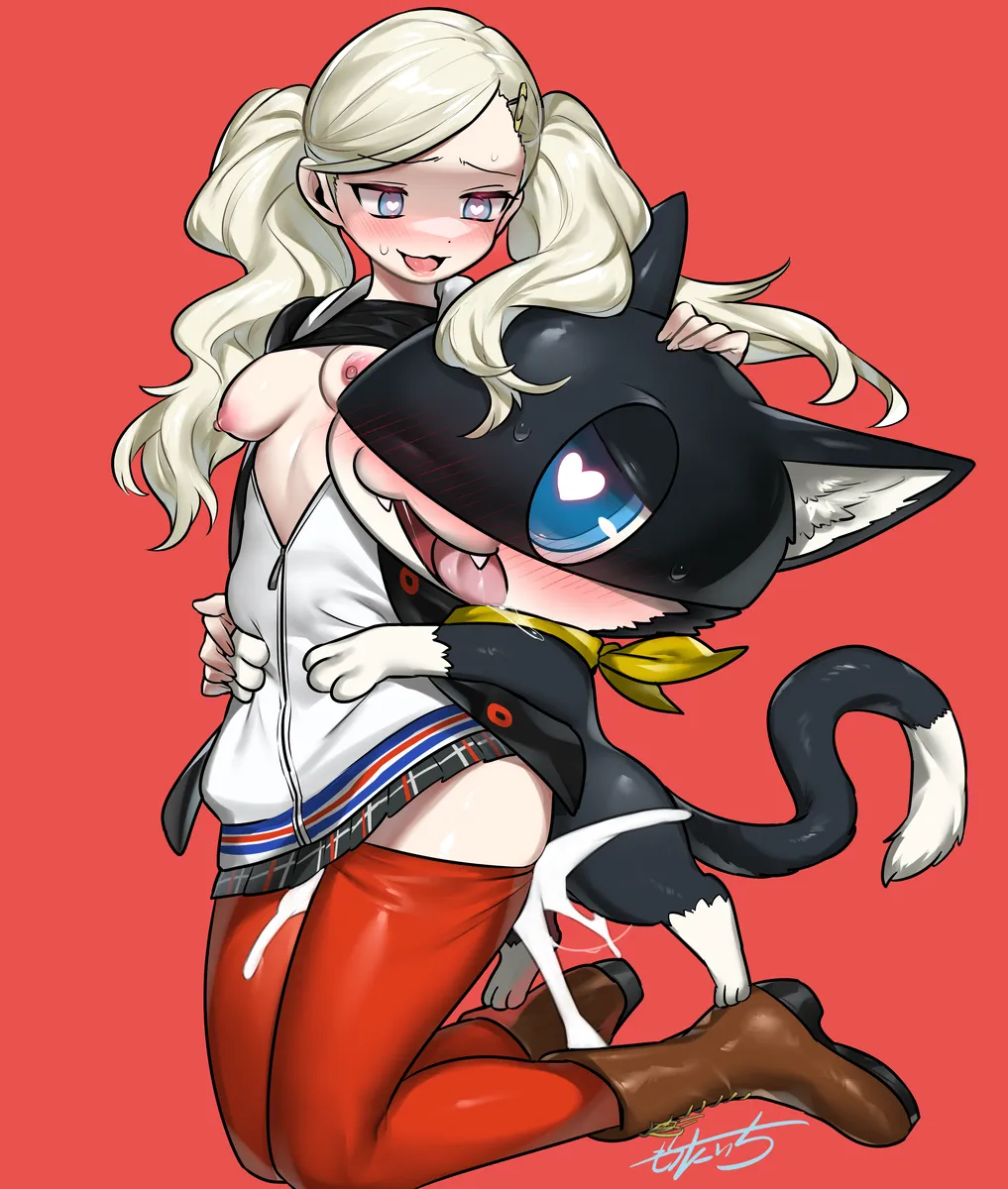 Takamaki Ann, Morgana (Persona 5) by Mochitaichi