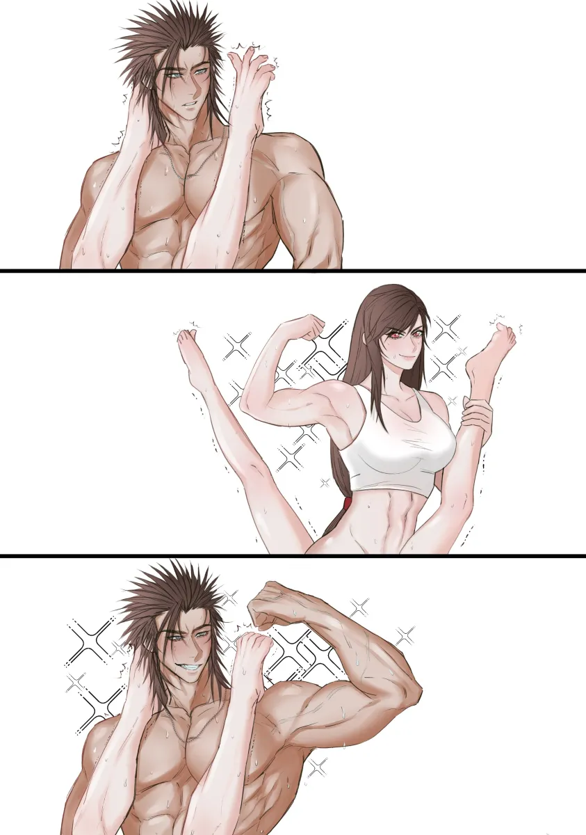 Tifa Lockhart, Cloud Strife by Zaxkura69
