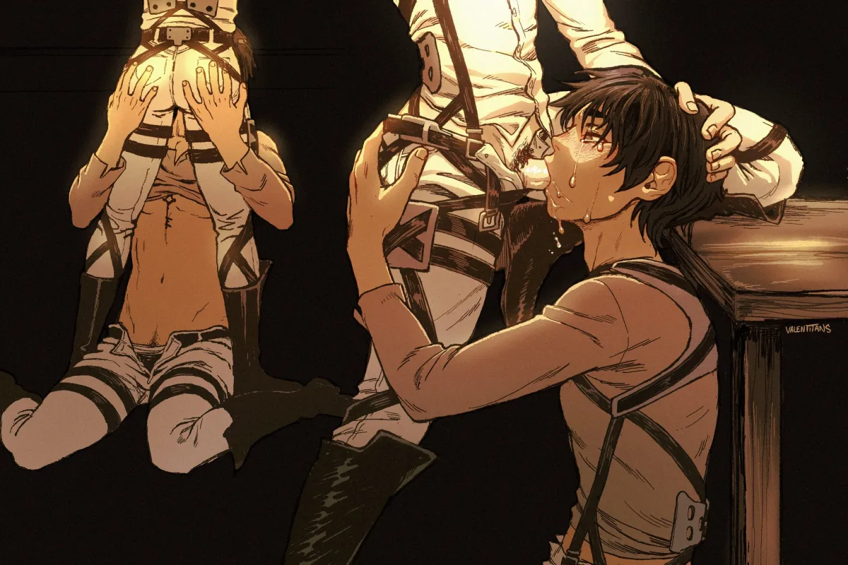 Eren Yeager, Levi (Shingeki No Kyojin) by Ren Valentine