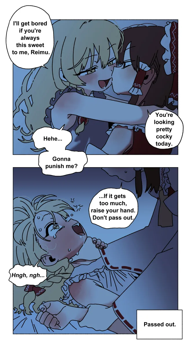 Hakurei Reimu, Kirisame Marisa by Myaooo