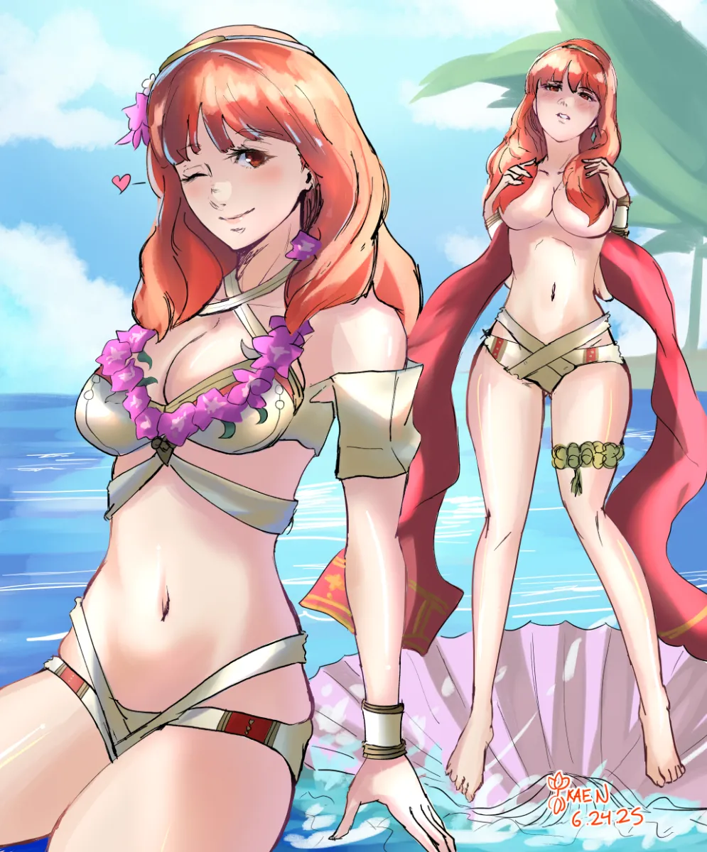 Celica (Fire Emblem), Celica (Summer) (Fire Emblem) by Kaen (Yoltablaze)