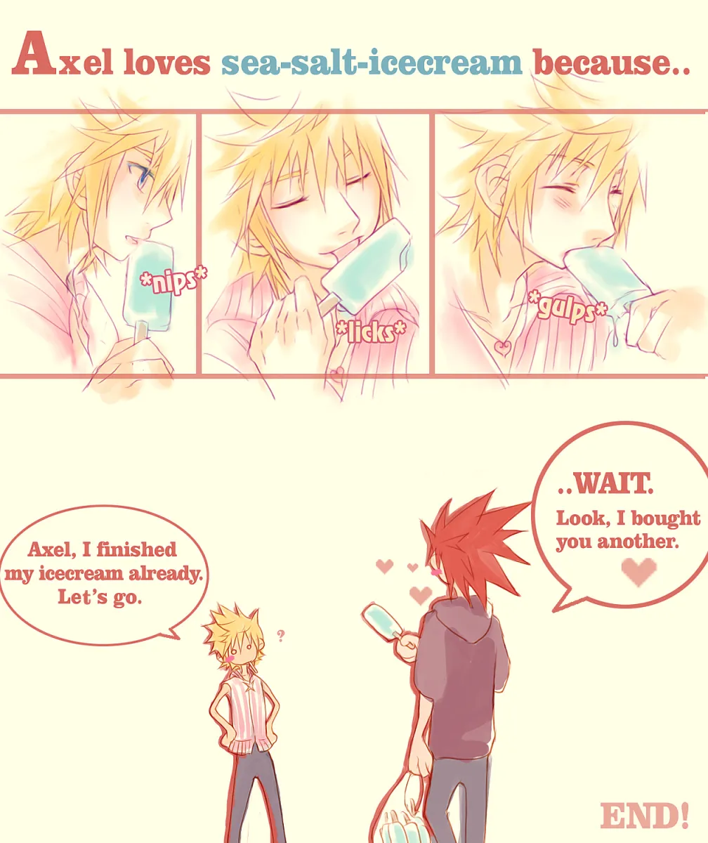 Roxas, Axel (Kingdom Hearts) by Rrr